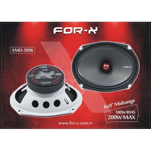 For-x Oval Midrange - For-x XMD-3096 200w 100RMS Midrange