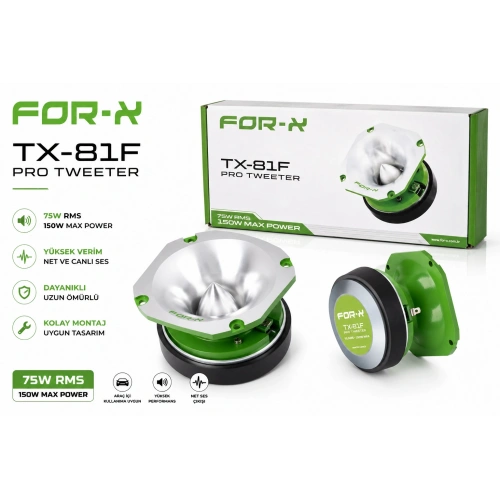 For-x Pro Dome Tweeter - PRO 150w 75 RMS Tiz - For-x TX-81F Dome Tweeter