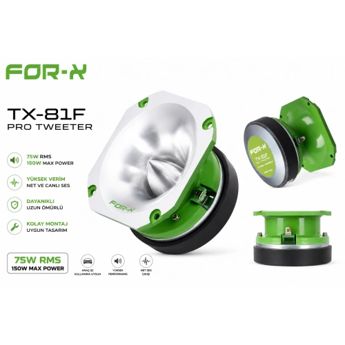 For-x Pro Dome Tweeter - PRO 150w 75 RMS Tiz - For-x TX-81F Dome Tweeter