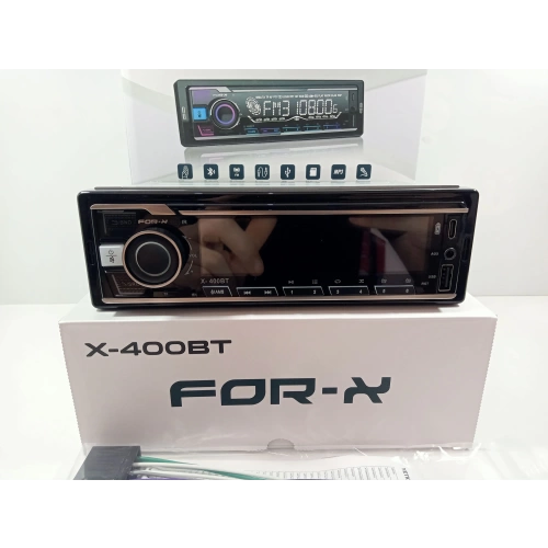 For-x Teyp – For-x Bluetoothlu , USB , Aux ve Radyo Çalar  4x60w Çift Amfi Çıkışlı ve 7 Renk Oto Teyp