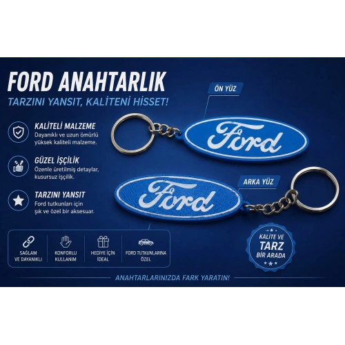 Ford Anahtarlık , Ford Logo Araç Anahtarlık - Ford Çift Yönlü Araba Anahtarlığı