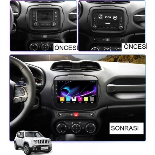 JEEP Renegade Android Teyp – JEEP Renegade ( 2014 - 2019 ) Oem Android Multimedya – JEEP Renegade Android Double Teyp