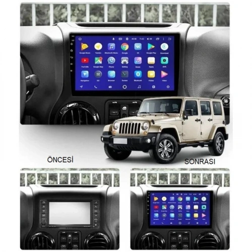 JEEP Wrangler Android Teyp – JEEP Wrangler ( 2015 - 2018 ) Oem Android Multimedya – JEEP Wrangler Android Double Teyp