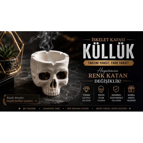 Kafatası Küllük , İskelet Kafatası Küllük , Kurukafa Küllük