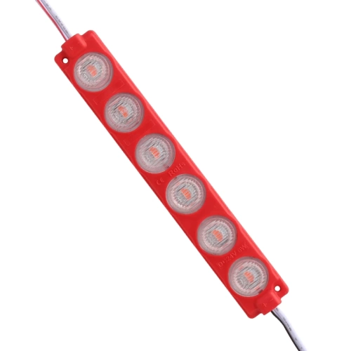 Kırmızı Modül Led - 24V 3W Kırmızı Led 6lı - Kırmızı Profesyonel Modül Led 6 Ledli - 1 Adet