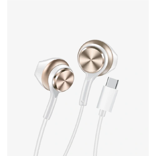 Linktech Ekstra Bass Kablolu Kulaklık , Linktech H75 Gold Type-C Mikrofonlu Metal Kablolu Kulaklık , Premium Type-C Kablolu Kulaklık