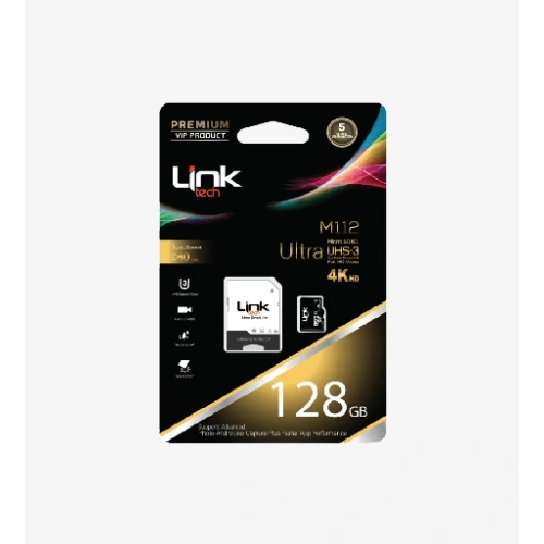 Linktech Hafıza kartı 128GB - M112 Premium Mikro SD 4K Ultra Hafıza Kartı 128 GB