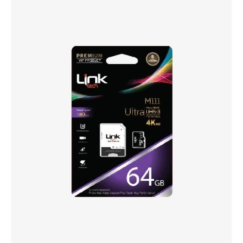 Linktech Hafıza kartı 64GB - M111 Premium Mikro SD 4K Ultra Hafıza Kartı 64 GB