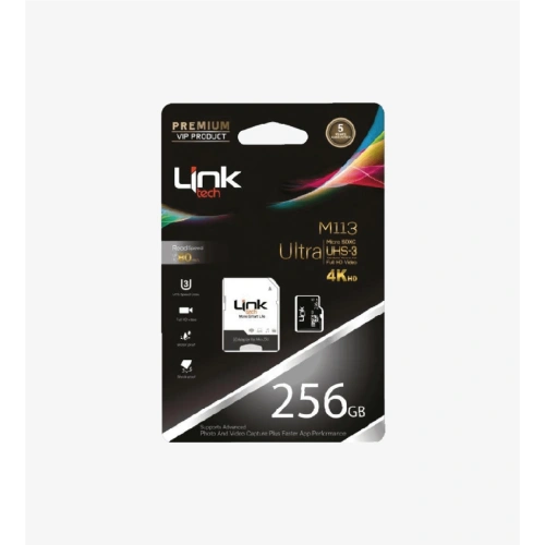 Linktech Hafıza kartı 256GB - M113 Premium Mikro SD 4K Ultra Hafıza Kartı 256 GB