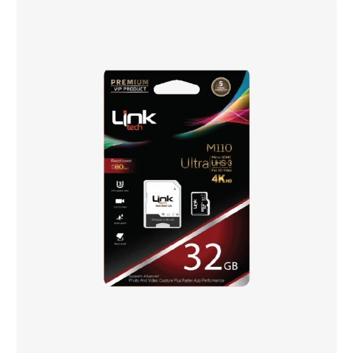 Linktech Hafıza kartı 32GB - M110 Premium Mikro SD 4K Ultra Hafıza Kartı 32 GB