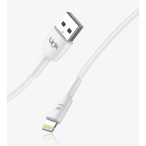 Linktech Lightning Şarj Kablosu 100cm - Yeni Nesil iPhone 3A USB-A Lightning USB Şarj Kablosu