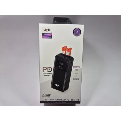 Linktech Powerbank LC33 Strong - 30.000 Mah 22.5W Hızlı Şarj Powerbank - Kaliteli Taşınabilir Şarj Aleti