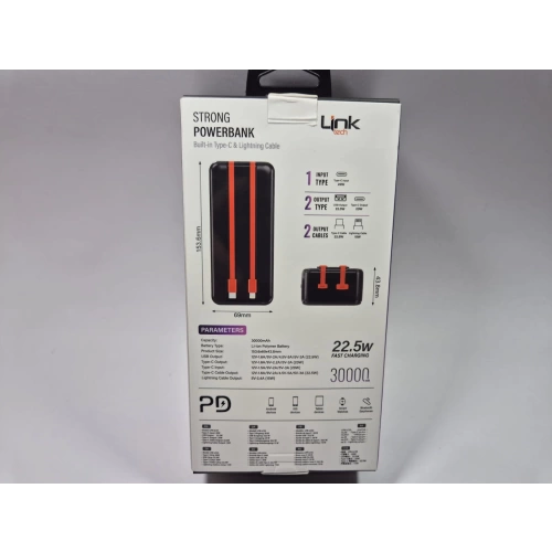 Linktech Powerbank LC33 Strong - 30.000 Mah 22.5W Hızlı Şarj Powerbank - Kaliteli Taşınabilir Şarj Aleti
