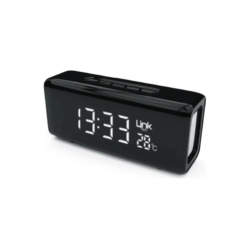 Linktech Saatli Bluetooth Hoparlör - Q219 Taşınabilir Saatli , Alarmlı , Termometreli Bluetooth Hoparlör
