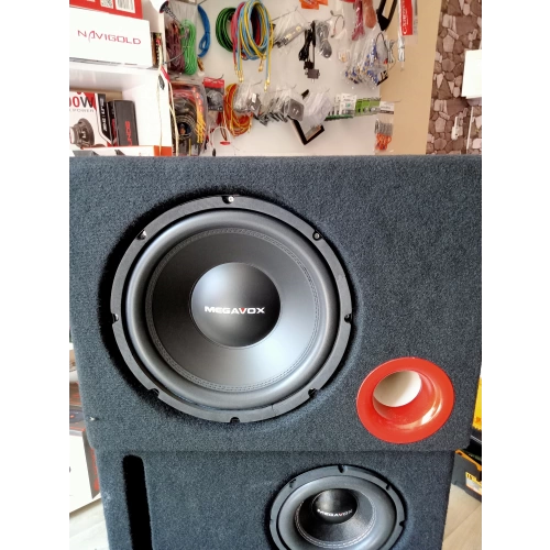 Megavox 30cm Kabinli Bass - Çift Bobin 1600w 350RMS Subwoofer 30cm 4 + 4 Ohm