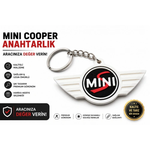 Mini Cooper Anahtarlık , Mini Cooper Araç Anahtarlık - Mini S Logo Araba Anahtarlığı