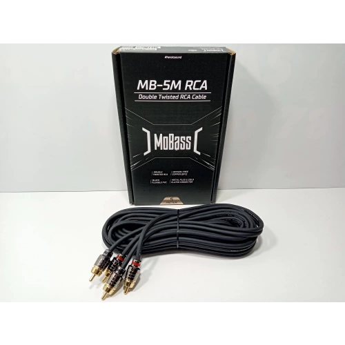 Mobass OFC Rca Kablosu 5 Metre – Mobass MB-5M Profesyonel %100 Bakır Amfi Rca Kablosu - 5 Metre