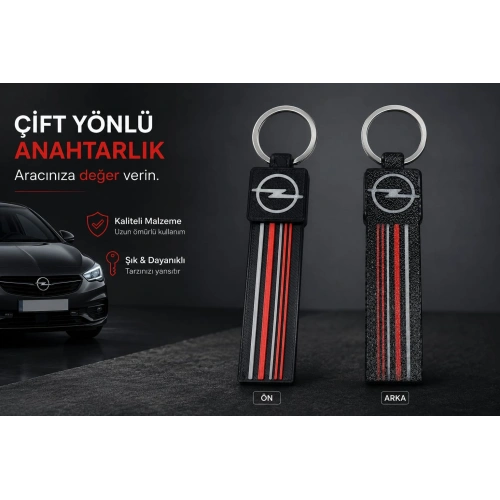Opel Anahtarlık Çizgili , Opel Araç Anahtarlık - Opel Çift Yönlü Araba Anahtarlığı