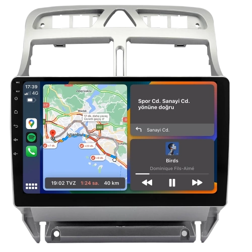 Peugeot 307 Teyp – Peugeot 307 ( 2001 - 2013 ) Oem Android Multimedya Siyah Kasa – Peugeot 307 Android Double Teyp