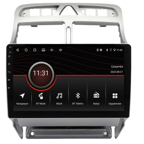 Peugeot 307 Teyp – Peugeot 307 ( 2001 - 2013 ) Oem Android Multimedya Siyah Kasa – Peugeot 307 Android Double Teyp
