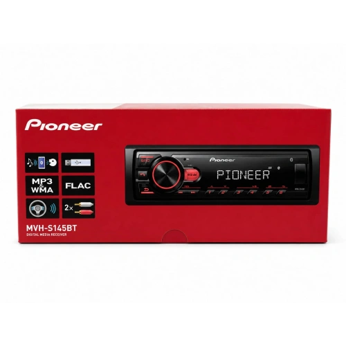 Pioneer Teyp – MVH-S145BT – Çift Amfi Çıkışlı , Bluetooth , USB , Aux ve Ekstra Basslı Oto Teyp