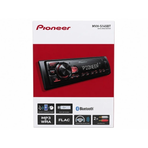 Pioneer Teyp – MVH-S145BT – Çift Amfi Çıkışlı , Bluetooth , USB , Aux ve Ekstra Basslı Oto Teyp