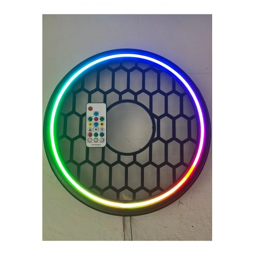 Pixel Ledli 30cm Bass Kapak Sese Duyarlı - Piksel Neon Ledli 30cm Bass Koruma Kapağı