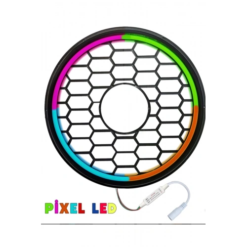 Pixel Ledli 30cm Bass Kapak Sese Duyarlı - Piksel Neon Ledli 30cm Bass Koruma Kapağı