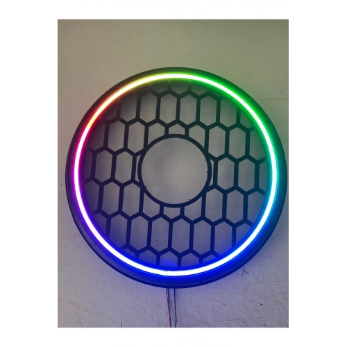 Pixel Ledli 30cm Bass Kapak Sese Duyarlı - Piksel Neon Ledli 30cm Bass Koruma Kapağı