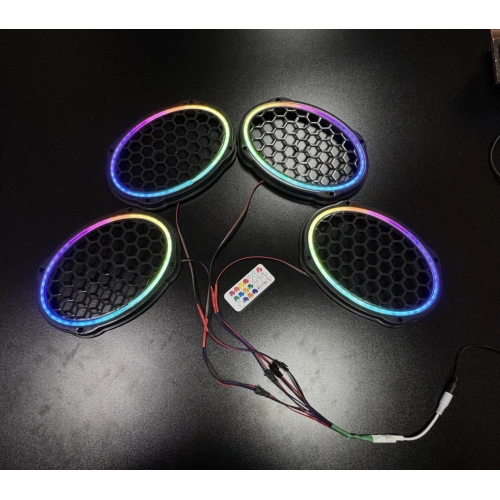 Pixel Ledli Oval Hoparlör Kapağı – Animasyonlu Piksel RGB Neon Led Oval Midrange Kapak – Animasyonlu Her Renk Yanan