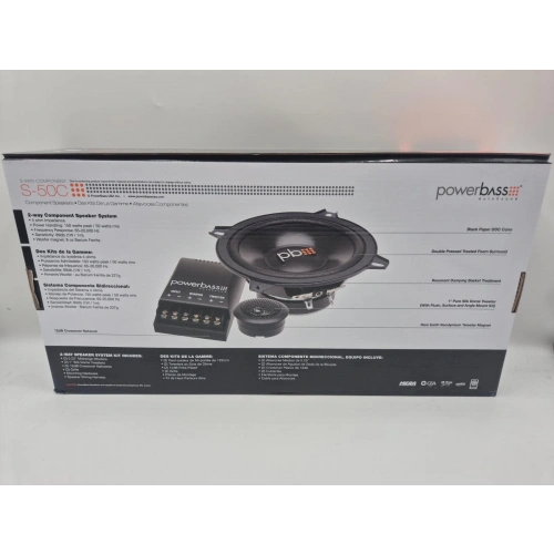Powerbass 13cm Component Hoparlör - Powerbass S-50C 13cm Hoparlör + Tweeter + Crossover Komponent Hoparlör Seti