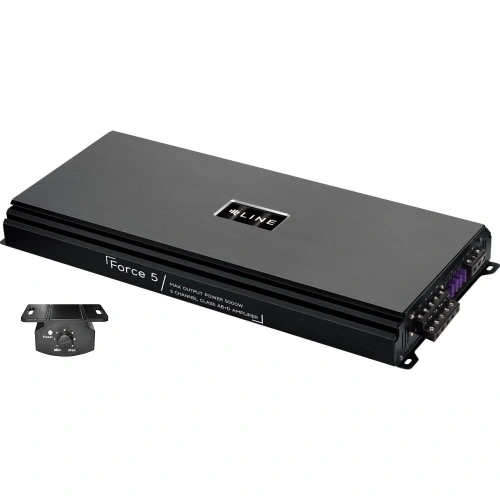QLİNE 5 Kanal Amfi - Qline Force 5  PRO - 100RMS x 4 + 450RMS - QLİNE Force5 Bass Kontrollü 5 Kanal Oto Anfi