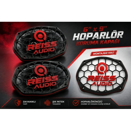 Reiss Oval Hoparlör Kapağı - Reiss Logolu Kaliteli Plastik Kayık Midrange Hoparlör Kapak - 2 Adet