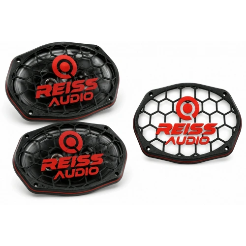 Reiss Oval Hoparlör Kapağı - Reiss Logolu Kaliteli Plastik Kayık Midrange Hoparlör Kapak - 2 Adet