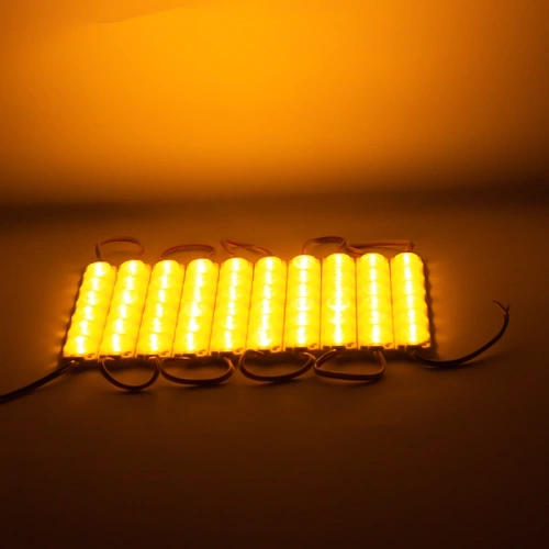 Sarı Modül Led - 24V 3W Sarı Led 6lı - Sarı Profesyonel Modül Led 6 Ledli - 1 Adet