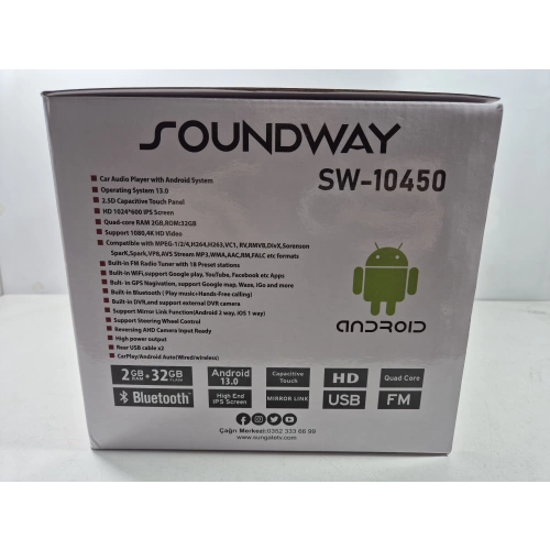 Soundway İnce Kasa Android Double Teyp – Aşağı Yukarı Ayarlanan Tofaş Android Ekranlı Teyp