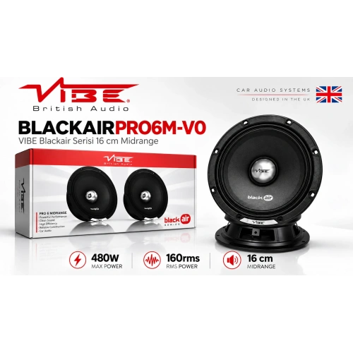 VİBE 16cm Midrange - VİBE 480W 160RMS Midrange - VIBE BLACKAIRPRO6M Blackair Serisi 16 cm Midrange