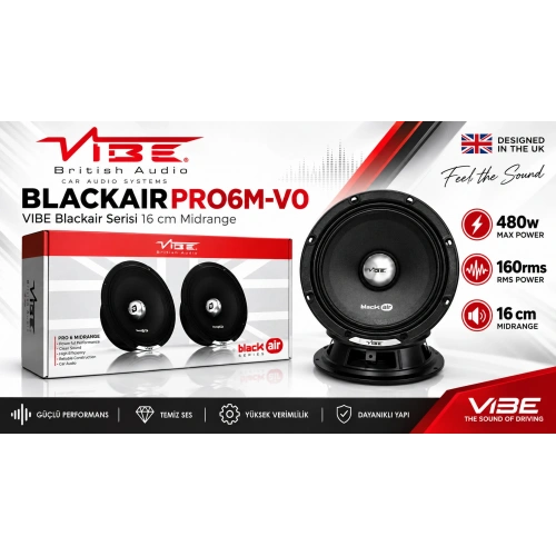 VİBE 16cm Midrange - VİBE 480W 160RMS Midrange - VIBE BLACKAIRPRO6M Blackair Serisi 16 cm Midrange