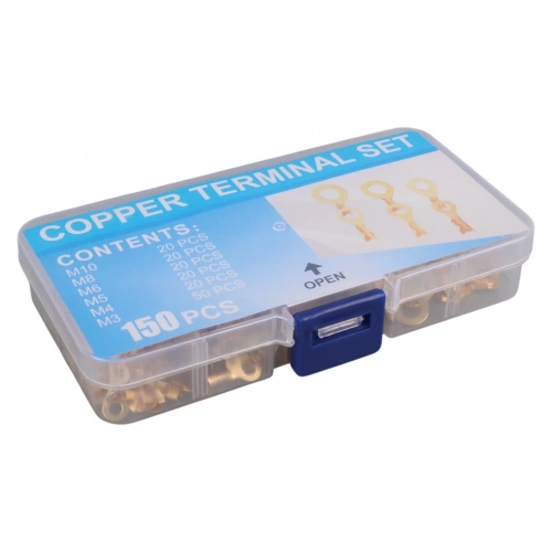 Yuvarlak Kablo Pabuç Seti - 150 Adet 6 Çeşit - Halka Kablo Ucu (M10-M8-M6-M5-M4-M3) -  Yuvarlak Amfi Topraklama Terminali - 150 Adet