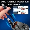 Araç Çakmaklık Şarj Aleti - 66W Dahili Çekilebilir Kablolu Type C & Lightning Çakmaklık Araç Hızlı Şarj Aleti