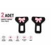 Pembe Kemer Tokası , Pembe Fiyonklu Araç Kemer İkaz Susturucu , Anneye - Sevgiliye Kemer Bip Bip Susturucu - 2 Adet