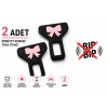 Pembe Kemer Tokası , Pembe Fiyonklu Araç Kemer İkaz Susturucu , Anneye - Sevgiliye Kemer Bip Bip Susturucu - 2 Adet