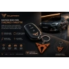 CUPRA Anahtarlık , Cupra Kahverengi Logolu Çift Yönlü Araç Anahtarlık - Cupra Araba Anahtarlığı