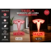 Tesla Masa Lambası , Tesla Logolu Led Işıklı Masa Lambası , Tesla Gündüz Gece Masa Lambası