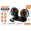 Araç İçi Vantilatör - 2 Başlıklı , Çakmaklık Girişli 12V Araç İçi Fan - Numaratörlü Oto Vantilatör