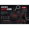 AUDİ Anahtarlık , AUDİ Döner Araç Anahtarlık - AUDİ Çift Yönlü Araba Anahtarlığı