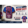 İsimli Taraftar Duvar Saati , Kişiye Özel - Hediyelik İsimli Forma Duvar Saati - İsimli Bordo Mavi Duvar Saati