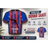 İsimli Taraftar Duvar Saati , Kişiye Özel - Hediyelik İsimli Forma Duvar Saati - İsimli Bordo Mavi Duvar Saati