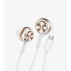 Linktech Ekstra Bass Kablolu Kulaklık , Linktech H75 Gold Type-C Mikrofonlu Metal Kablolu Kulaklık , Premium Type-C Kablolu Kulaklık