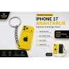 Telefon Görünümlü Anahtarlık , iPhone 17 Sarı Anahtarlık - iPhone Görünümlü Araba Anahtarlığı